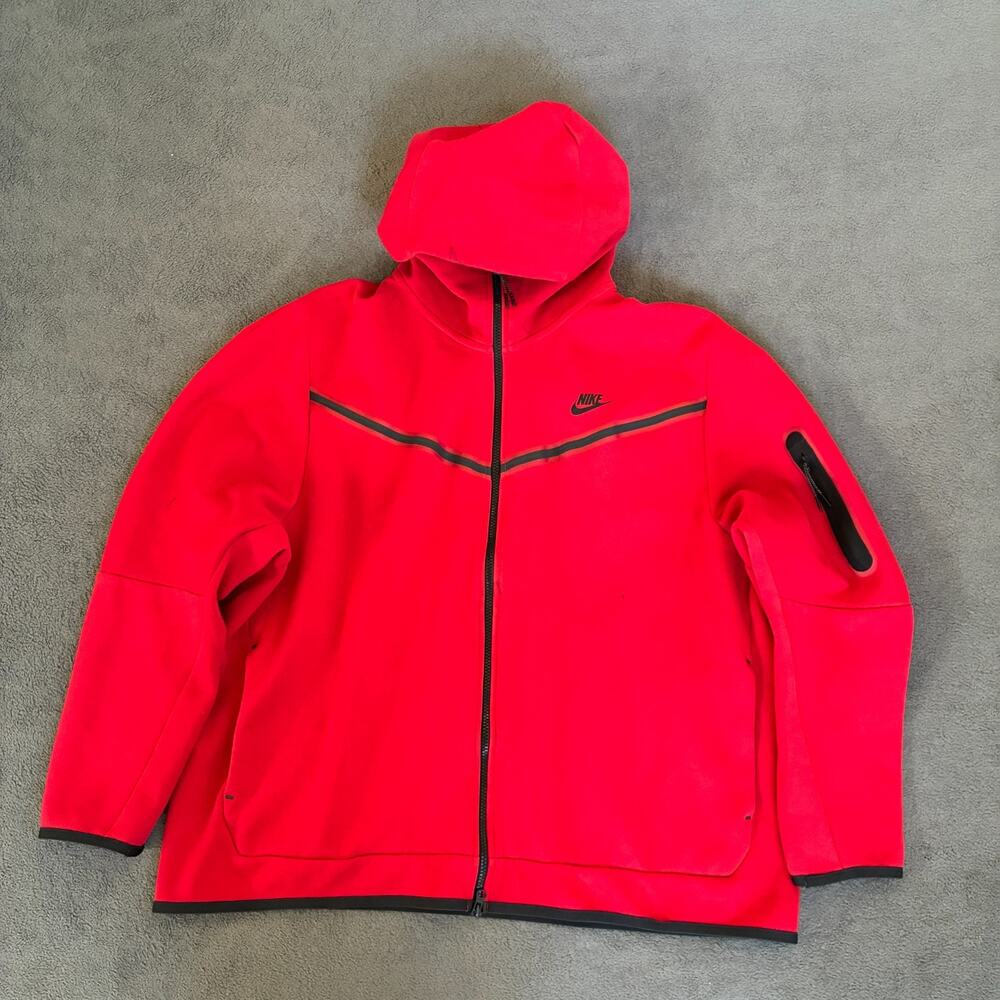 Nike Sportswear Tech Gym Red Full-Zip Windrunner Hoodie CU4489-657 Mens Size 3XL